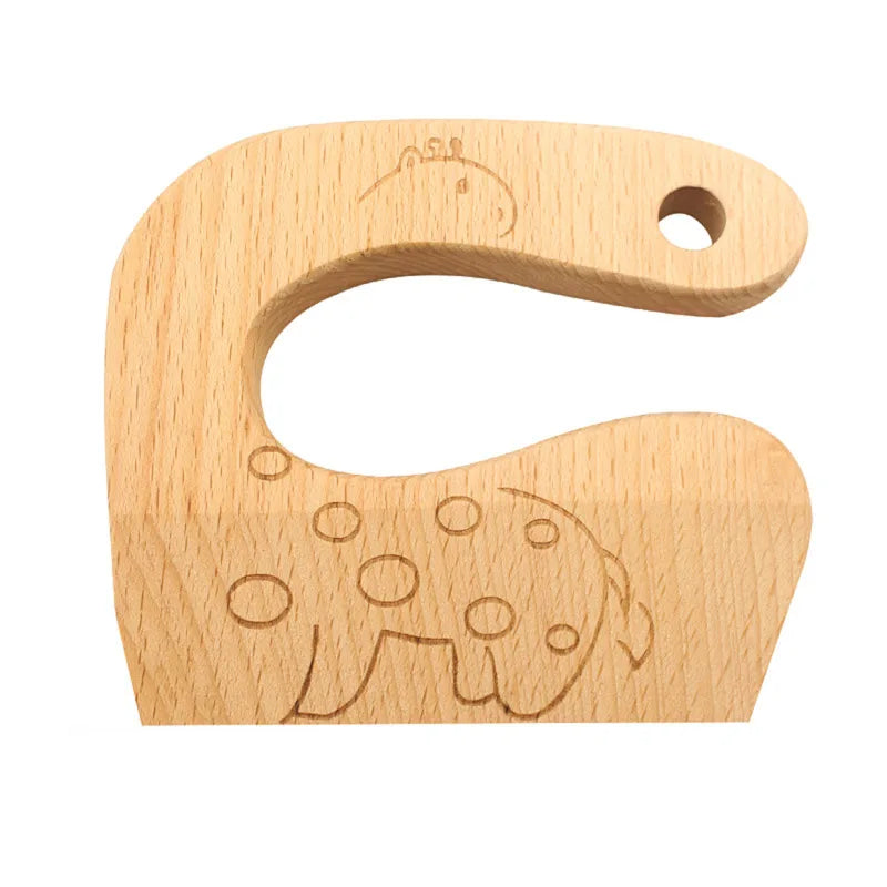 Cuchillo de Madera para Niños | Juguete Seguro para Cortar Frutas y Verduras | Montessori