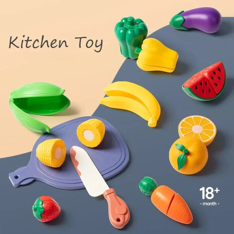 Juguetes de Cocina para Niños | Alimentos y Verduras de Juguete Montessori | Juego de Simulación e Interactivo