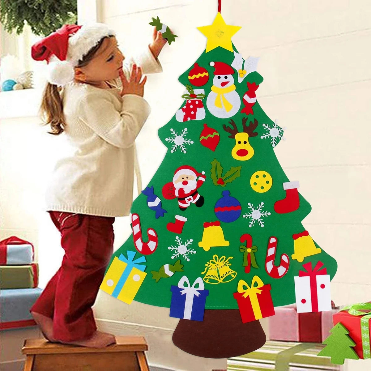 Árbol de Navidad de Fieltro DIY para Niños