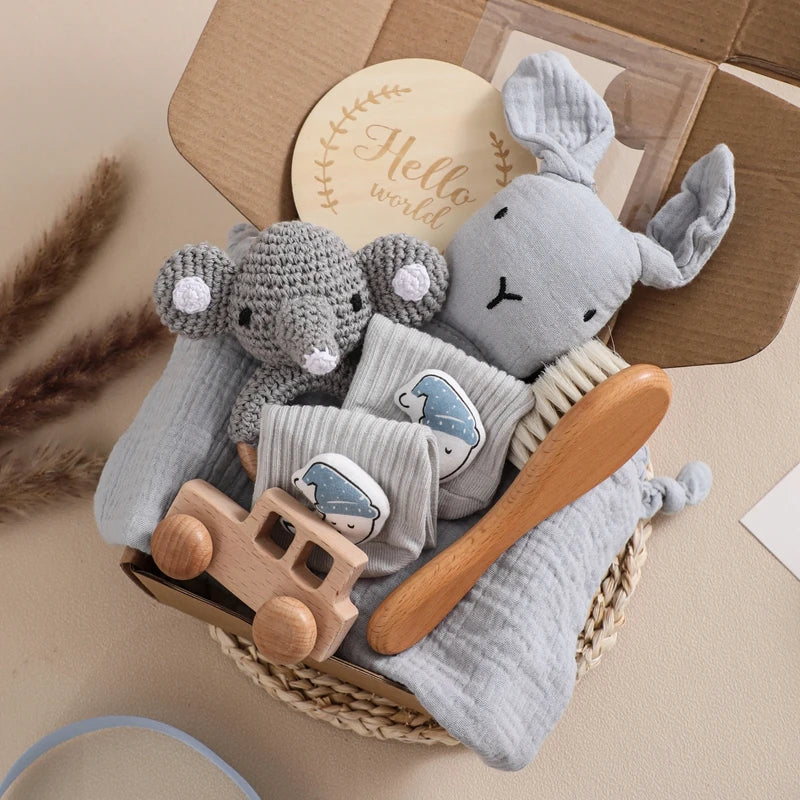 Manta de Algodón Reversible para Bebé + Set de Baño 7 Piezas