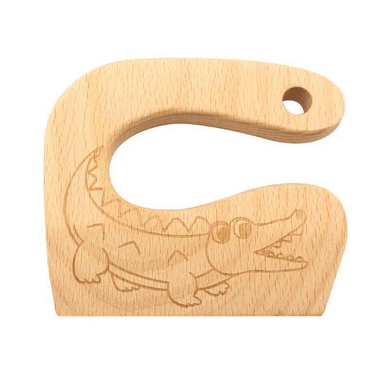 Cuchillo de Madera para Niños | Juguete Seguro para Cortar Frutas y Verduras | Montessori
