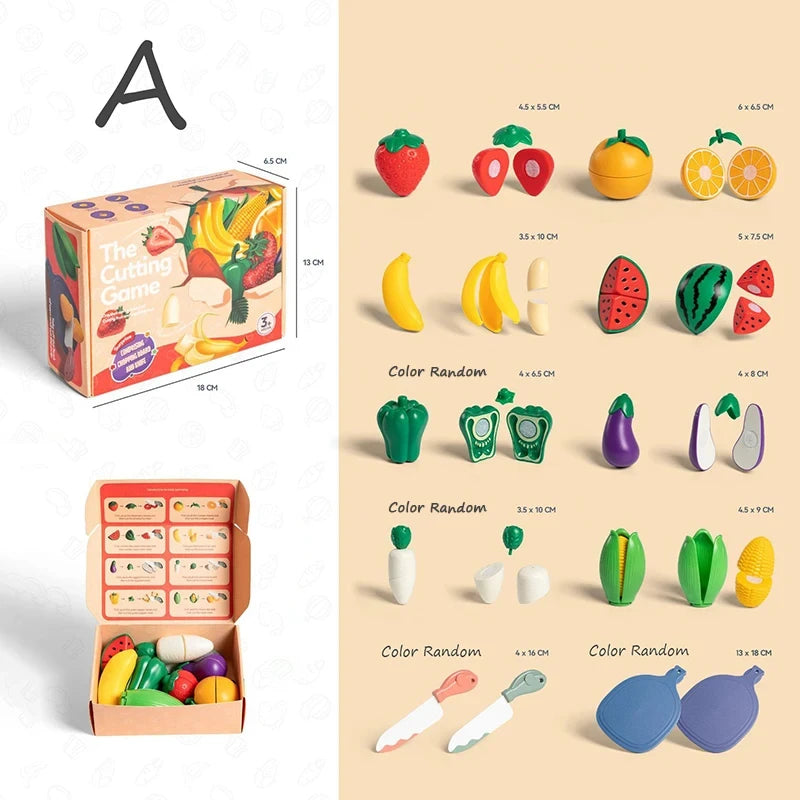 Juguetes de Cocina para Niños | Alimentos y Verduras de Juguete Montessori | Juego de Simulación e Interactivo