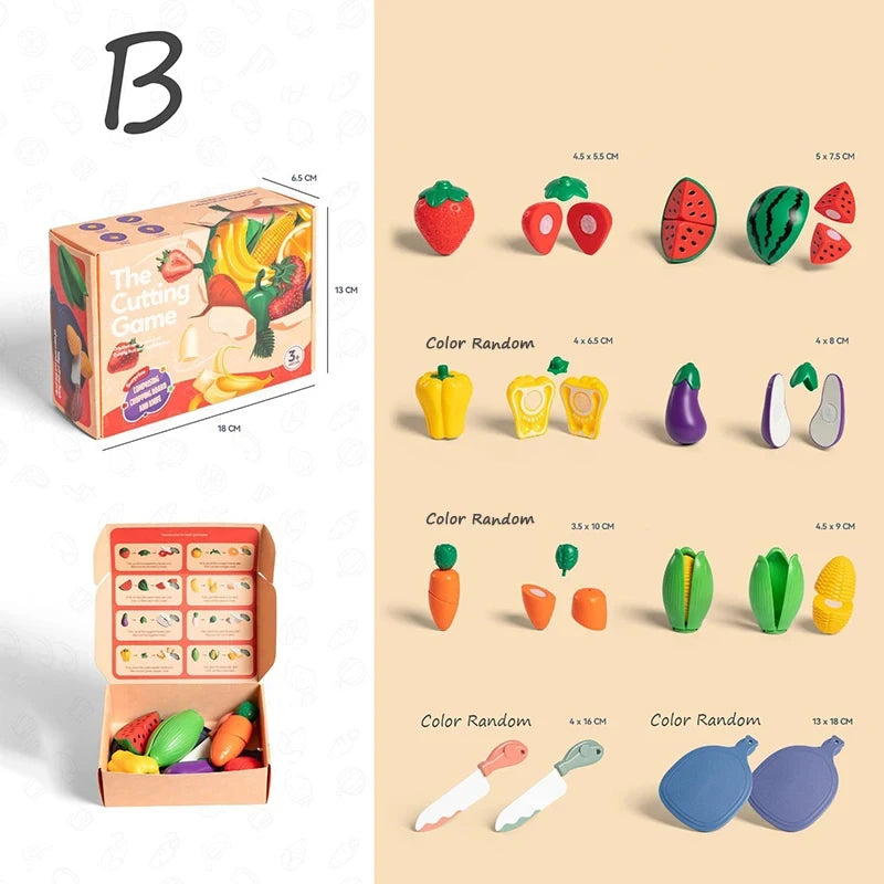 Juguetes de Cocina para Niños | Alimentos y Verduras de Juguete Montessori | Juego de Simulación e Interactivo