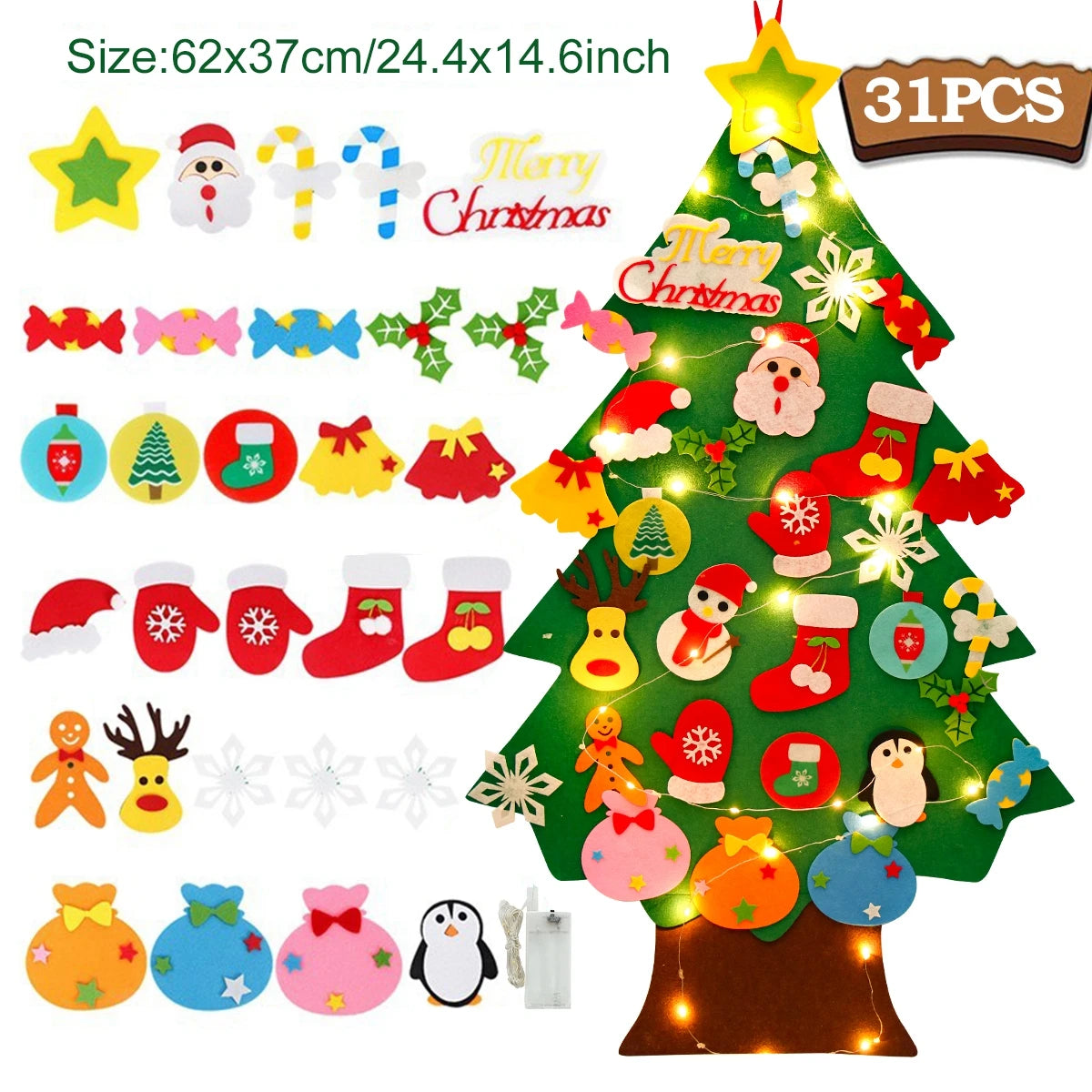 Árbol de Navidad de Fieltro DIY para Niños