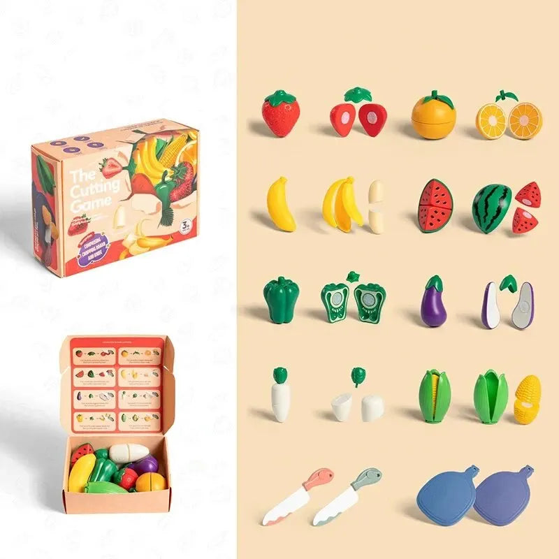 Juguetes de Cocina para Niños | Alimentos y Verduras de Juguete Montessori | Juego de Simulación e Interactivo