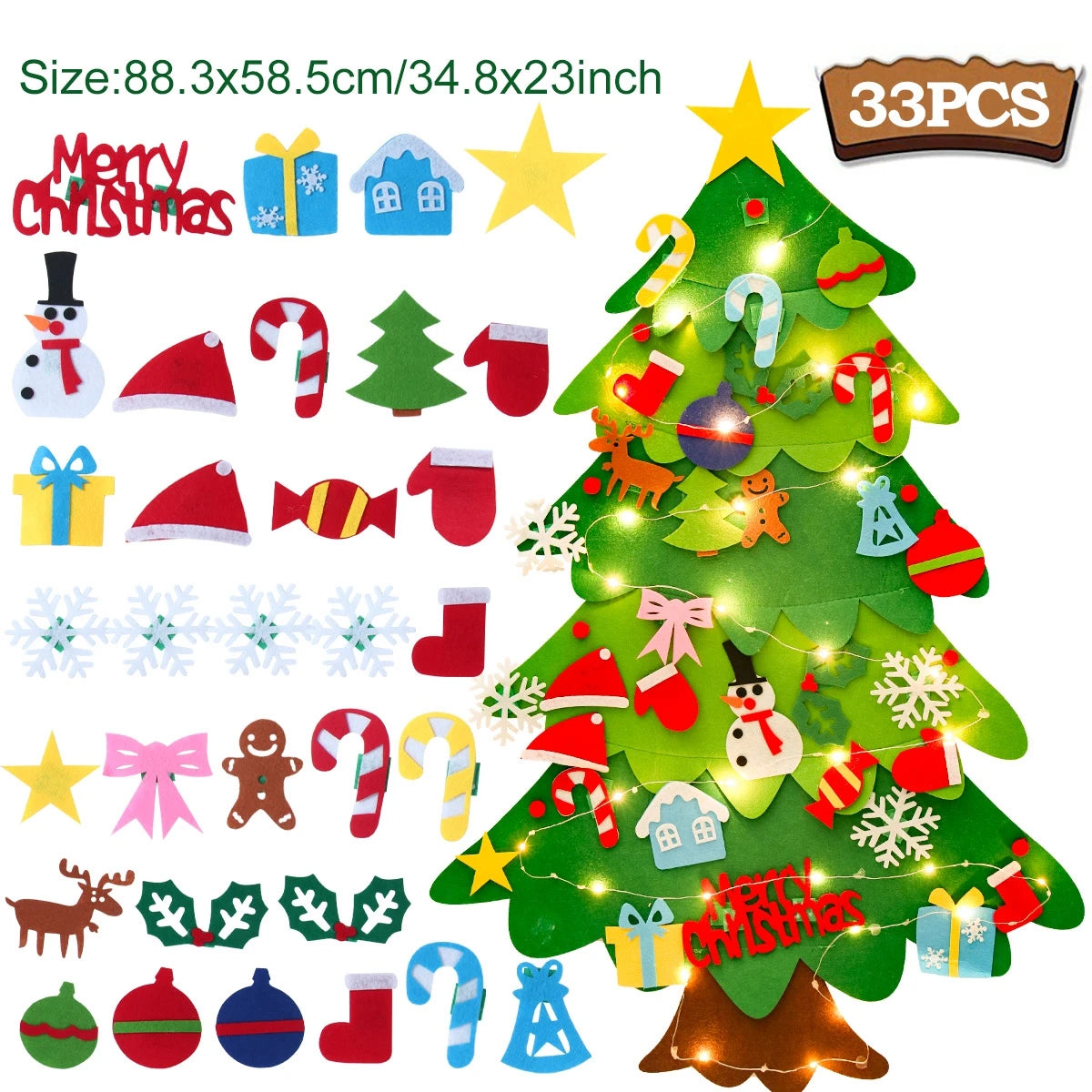 Árbol de Navidad de Fieltro DIY para Niños