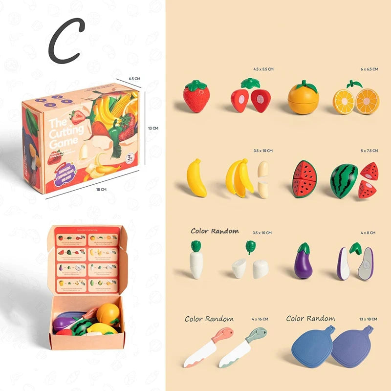 Juguetes de Cocina para Niños | Alimentos y Verduras de Juguete Montessori | Juego de Simulación e Interactivo