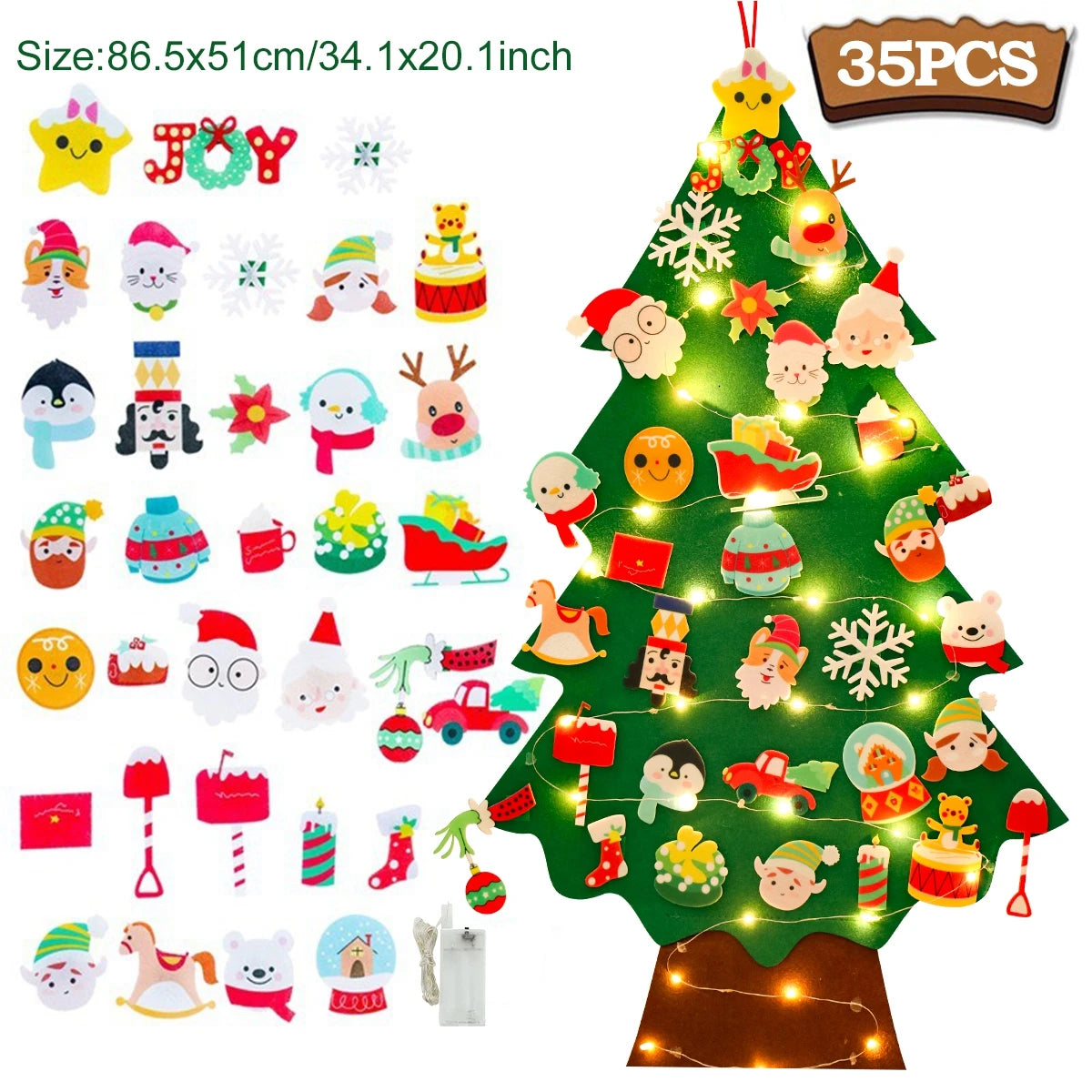 Árbol de Navidad de Fieltro DIY para Niños